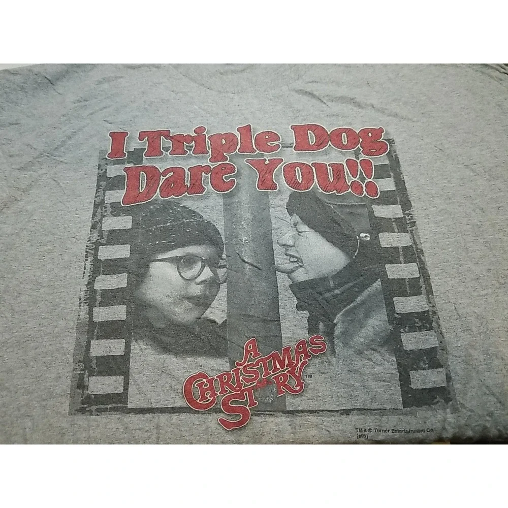 Tennessee River A Christmas Story‎ Triple Dog Dare You Mens XL Graphic Tee Gray